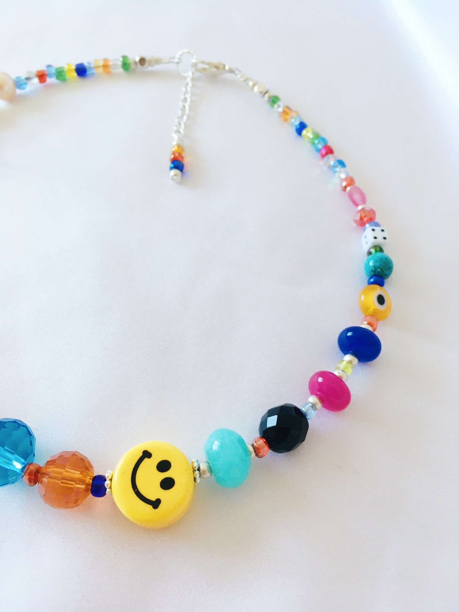 Happy Go Lucky Necklace Smiley Y2K Faux Pearl Necklace Etsy