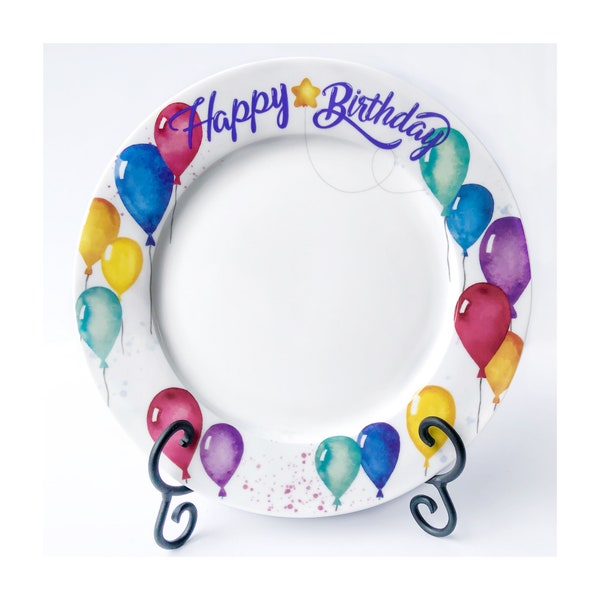 Happy Birthday Plate Etsy