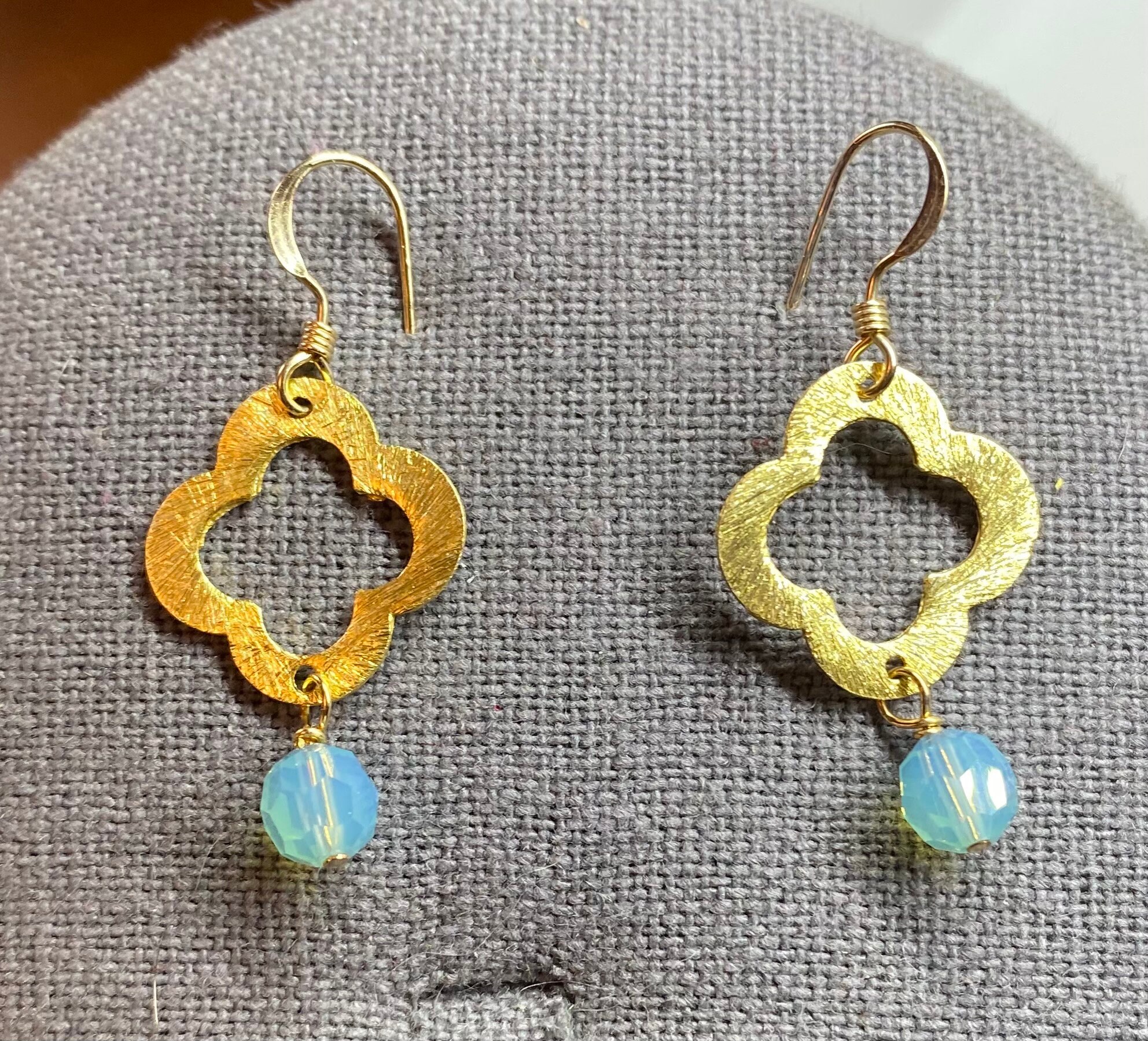 Gold Moroccan Earrings with Pacific Opal Etsy