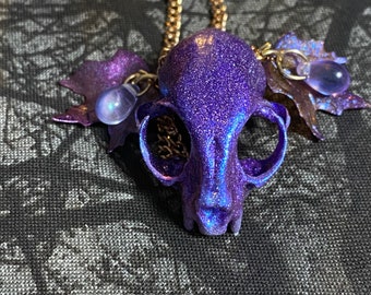 Aura Forest-Cat skull Necklace