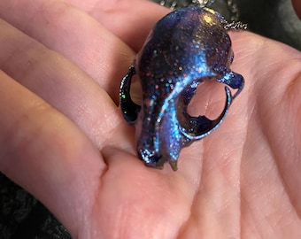 Star Crossed-Cat skull Necklace