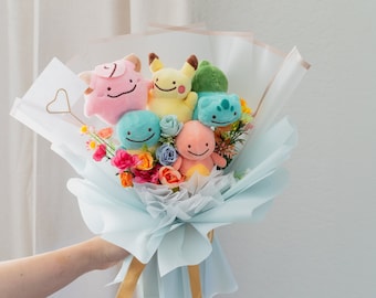 Handmade Ditto Plushie Bouquet, For Birthday, Anniversary, Valentine, Friends Gift