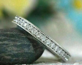 Ringe für Frauen, 14K Weißgoldring, Hochzeit Diamant Band, 2 Ct Diamant, Verlobung Diamant Band, Jubiläumsgeschenke, Versprechen Ring für Sie