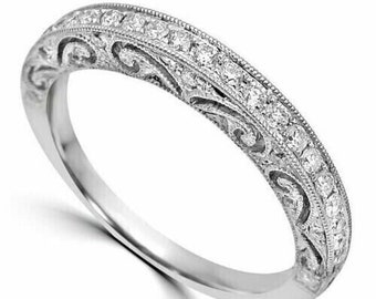 Wedding Eternity Band, 1.50 Ct Diamond, 14K White Gold, Engagement Diamond Ring, Wedding Women's Band, Promise Anniversary Band For Wife