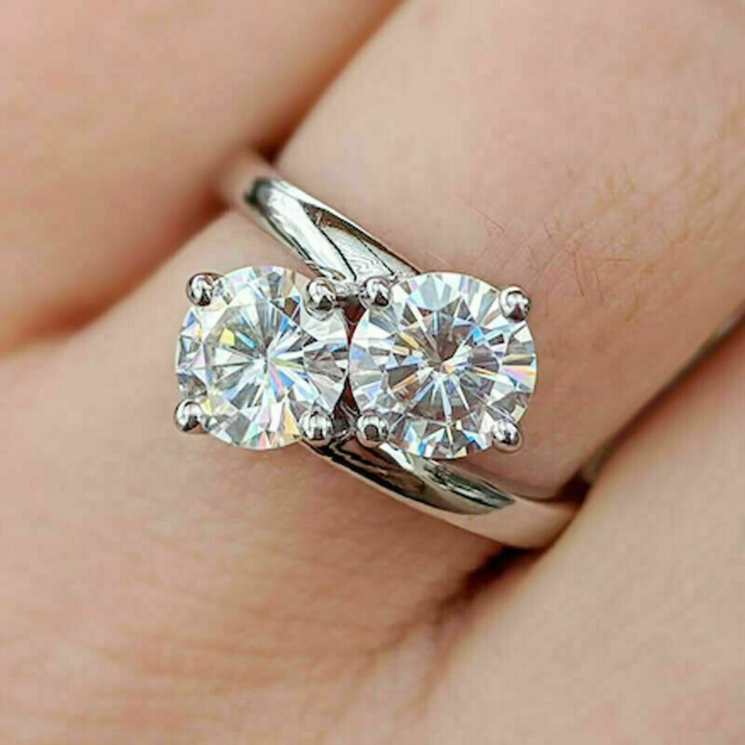 Moissanite Wedding Ring 2.5ct Colorless Moissanite 925 Etsy