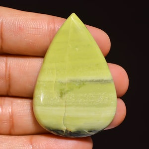 Excellent Top Grade Quality 100% Natural Larsonite Jasper Pear Shape Cabochon Loose Gemstone For Making Jewelry 62 Ct. 44X30X7 mm S8-2707