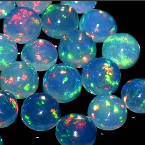Opal Round Gemstone, natural Ethiopian welo fire multi color multi fire opal round cabochons, large size 8 mm round cabochon loose gemstone