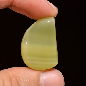 Beautiful Top Grade Quality 100% Natural Yellow Lace Agate Fancy Shape Cabochon Loose Gemstone For Making Jewelry 38 Ct. 24X17X9 mm S8-3463