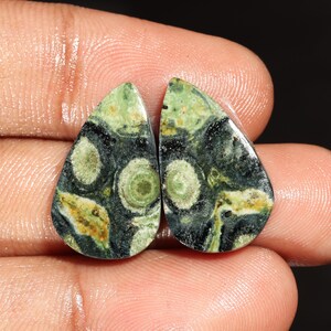 Superb Top Quality 100% Natrual Star Galaxy Jasper Pear Shape Cabochon Loose Gemstone Pair,For Making Jewelry 18.90 Ct 22X13X4 MM AS-1120