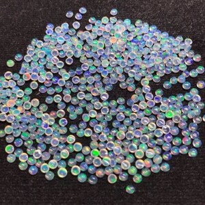 Opal Round Gemstone, natural Ethiopian welo fire multi color multi fire opal round cabochons, small size 2 mm round cabochon loose gemstone