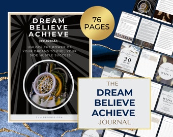 Guided Dream Journal for Side Hustlers, Dream Tracker, INSTANT DOWNLOAD Dream Analysis, Dream Interpretation Workbook, 76 pages