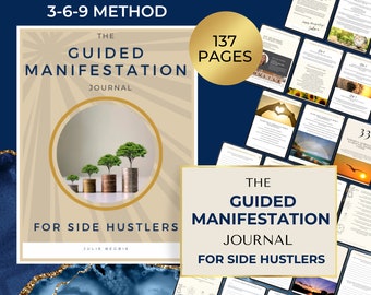 369 Digital Manifestation Journal, Manifest Workbook PDF 99 Days INSTANT DOWNLOAD Manifesting for Small Business Owners Navy Gold 137 pages
