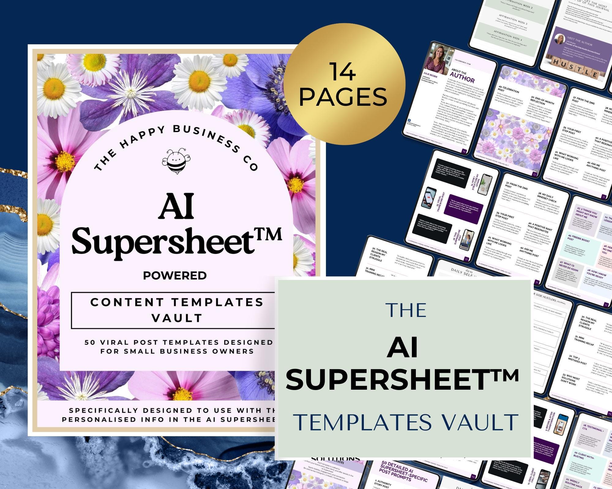 AI Supersheet™ Templates Vault for Small Business Owners, ChatGPT Prompts & Templates, INSTANT DOWNLOAD, Content Creation Toolkit