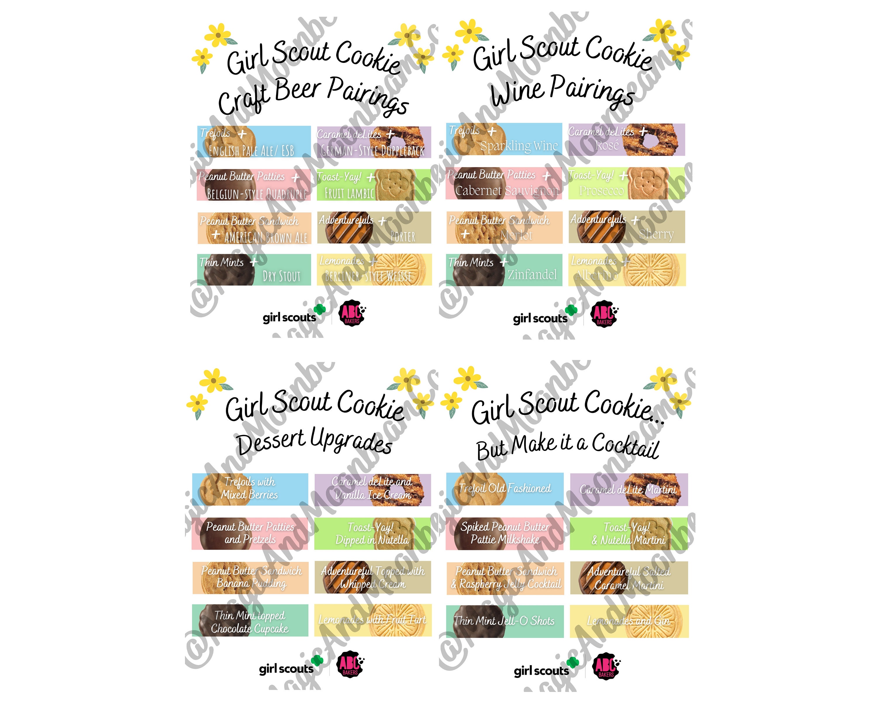 Downloadable Girl Scout Cookie Wine/beer/cocktail/dessert Pairing ...