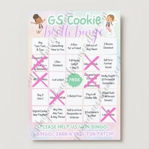 Folleto imprimible del juego de bingo de la cabina de galletas GS (ABC)