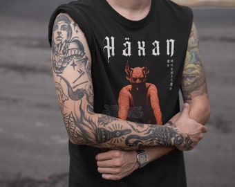 HÄXAN Black Gothic Unisex Tank Top With Satan, Occult Pagan Muscle Shirt, Horror Movie Shirt. Vintage Goth Tank Top,Bella + Canvas Top