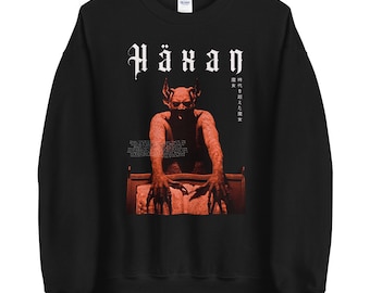 HÄXAN,  Witchcraft through the ages, Vintage Movie Goth Sweatshirt, Black Goth Jumper, Retro Movie Sweater, Alt Gothic Clothes