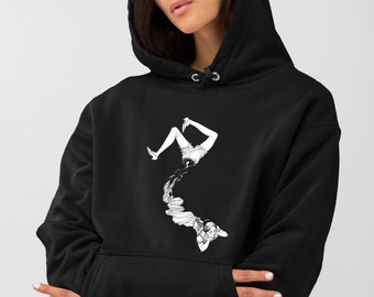 Divided-Aesthetic Victorian Vintage Hoodie, Gothic Surreal Artistic Pullover, Romantic Goth, Soft  Goth Style, Alt Clothing Hoodie