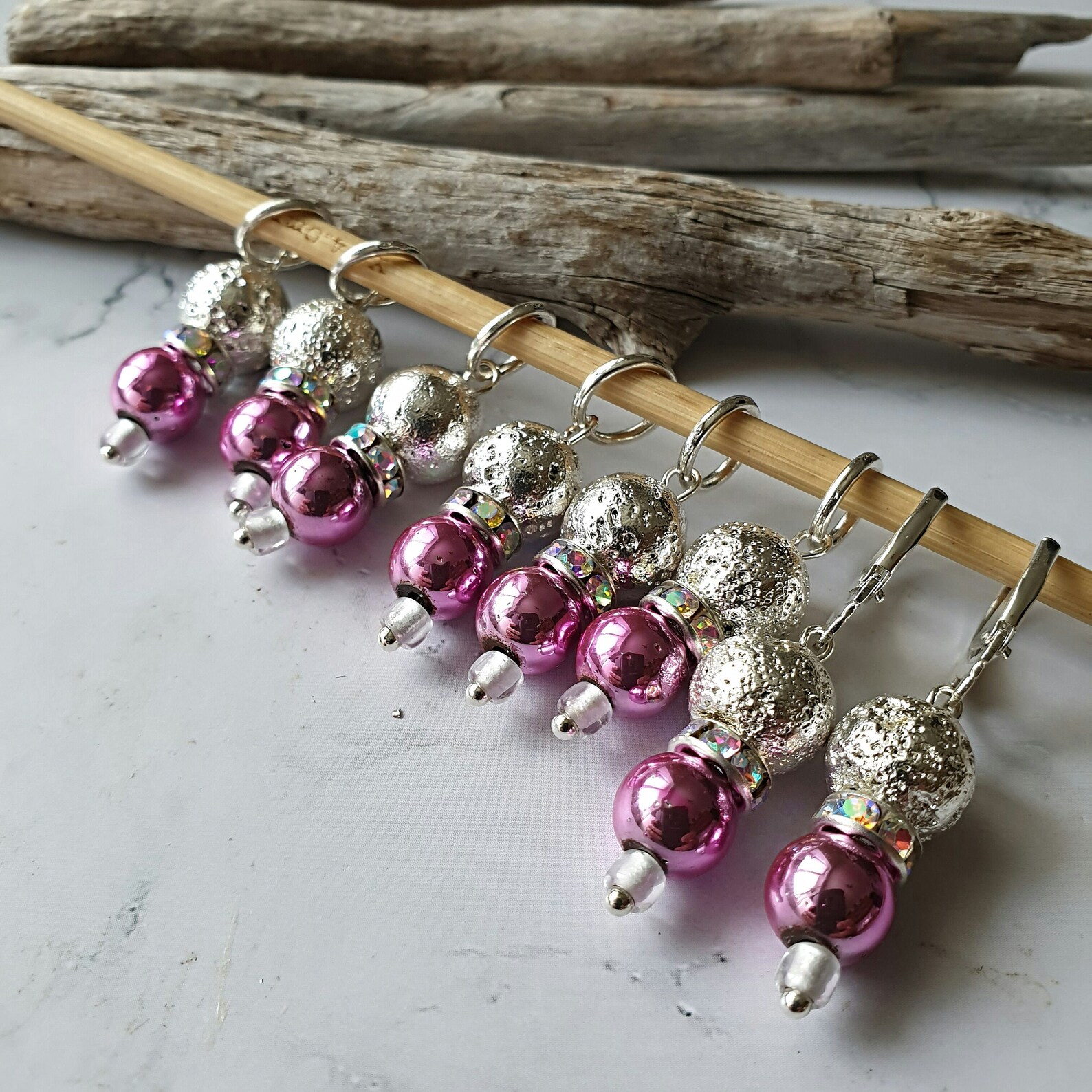 Silver stitch Markers for Knitting stitch marker set Etsy