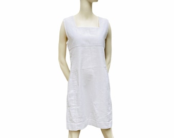Courreges Vintage White Ribbed Dress