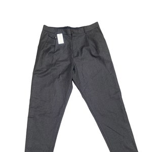 May include: A pair of dark gray pleated pants.