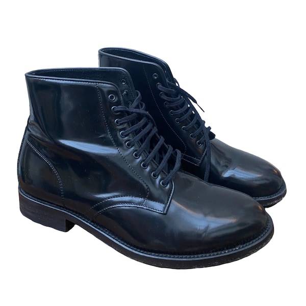 Sandro Black Patent Leather Combat Boots