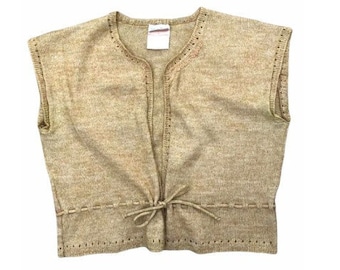 Courreges Vintage Beige Sleeveless Cardigan