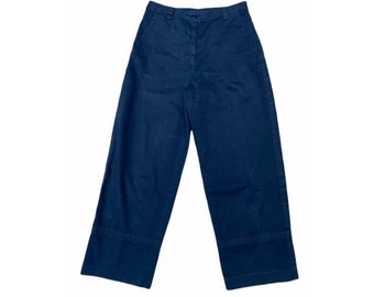 Dries Van Noten Navy High Wait pants