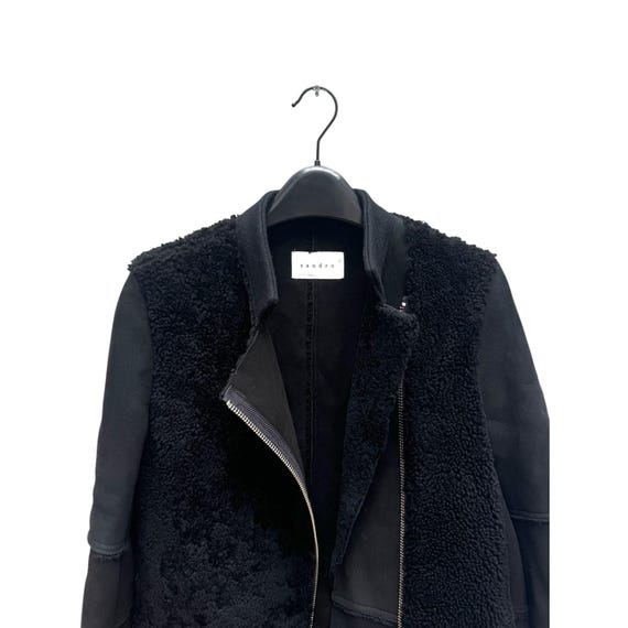 Sandro Sample Black Shearling (Leather) Jacket Si… - image 4