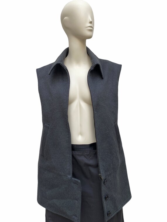 Martin Margiela FW 2002 Dark Green / Greyish Wool Vest