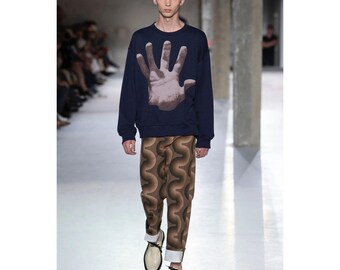 Dries Van Noten X Verner Panton Brown Cotton Wave Denim Pants Size