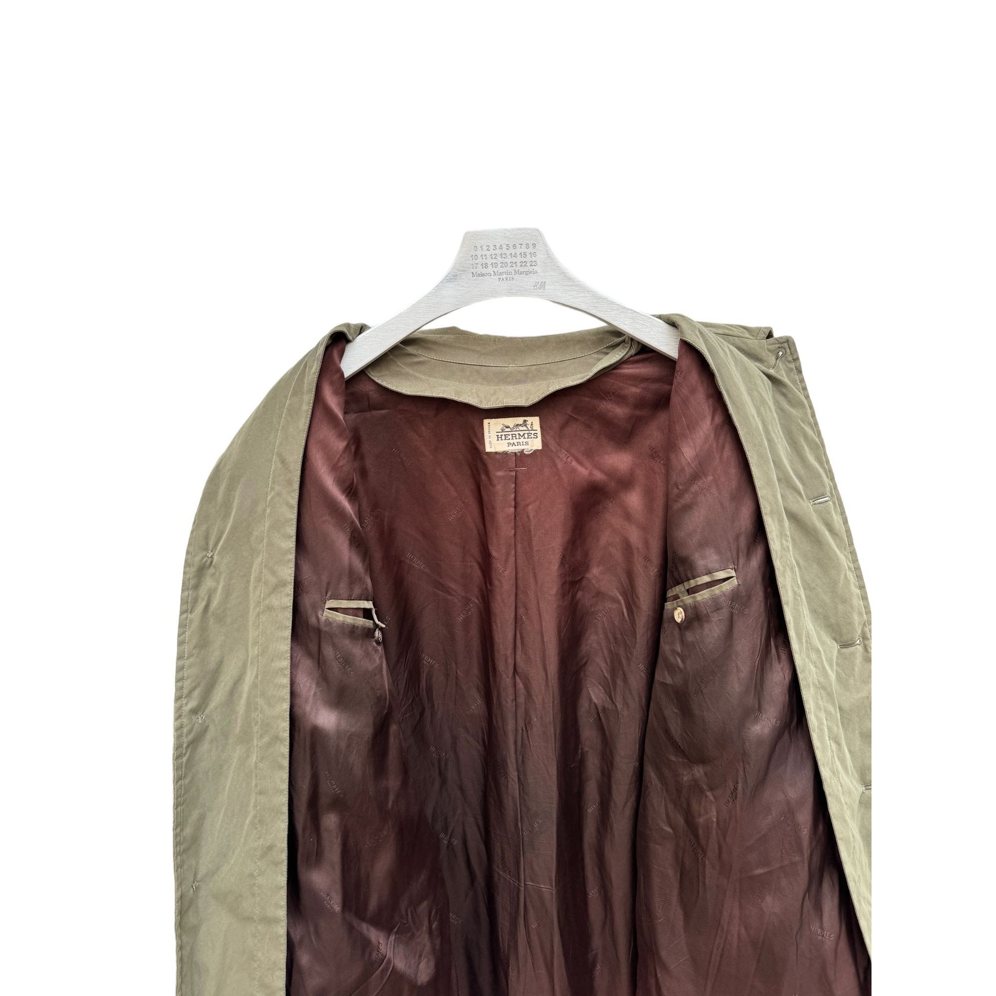 Hermes Khaki Quilted Jacket Detachable Wool Lining Size L - Etsy