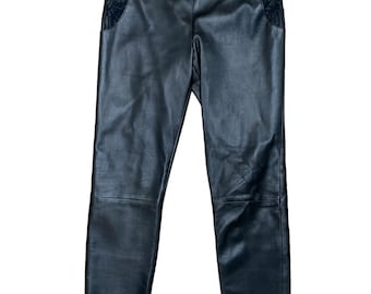 Yves Saint Laurent von Tom Ford FW 2002 Insane Biker-Hose aus schwarzem Leder, Größe 42, passend für US 30-31