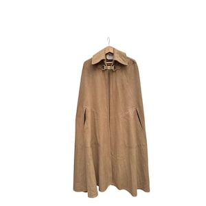 Celine Vintage 1970s Brown Wool Cape One size