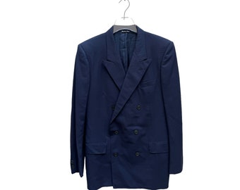 Yves Saint Laurent Vintage 1970s Navy Wide Fit Suit Size 50 fits M