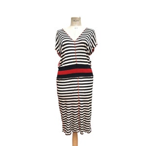 Jean Paul Gaultier Vintage Gestreiftes Kleid Größe M