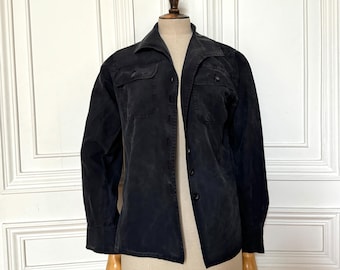 Yves Saint Laurent Haute Couture zwarte zijden blouse, geschikt voor maat 38 M