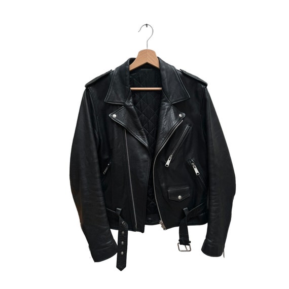 Sandro Black Biker Jacket - Ramones 100% Calfskin Leather