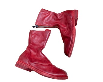 Guidi 310  Red Leather Boots  Size 38 / Women US 8