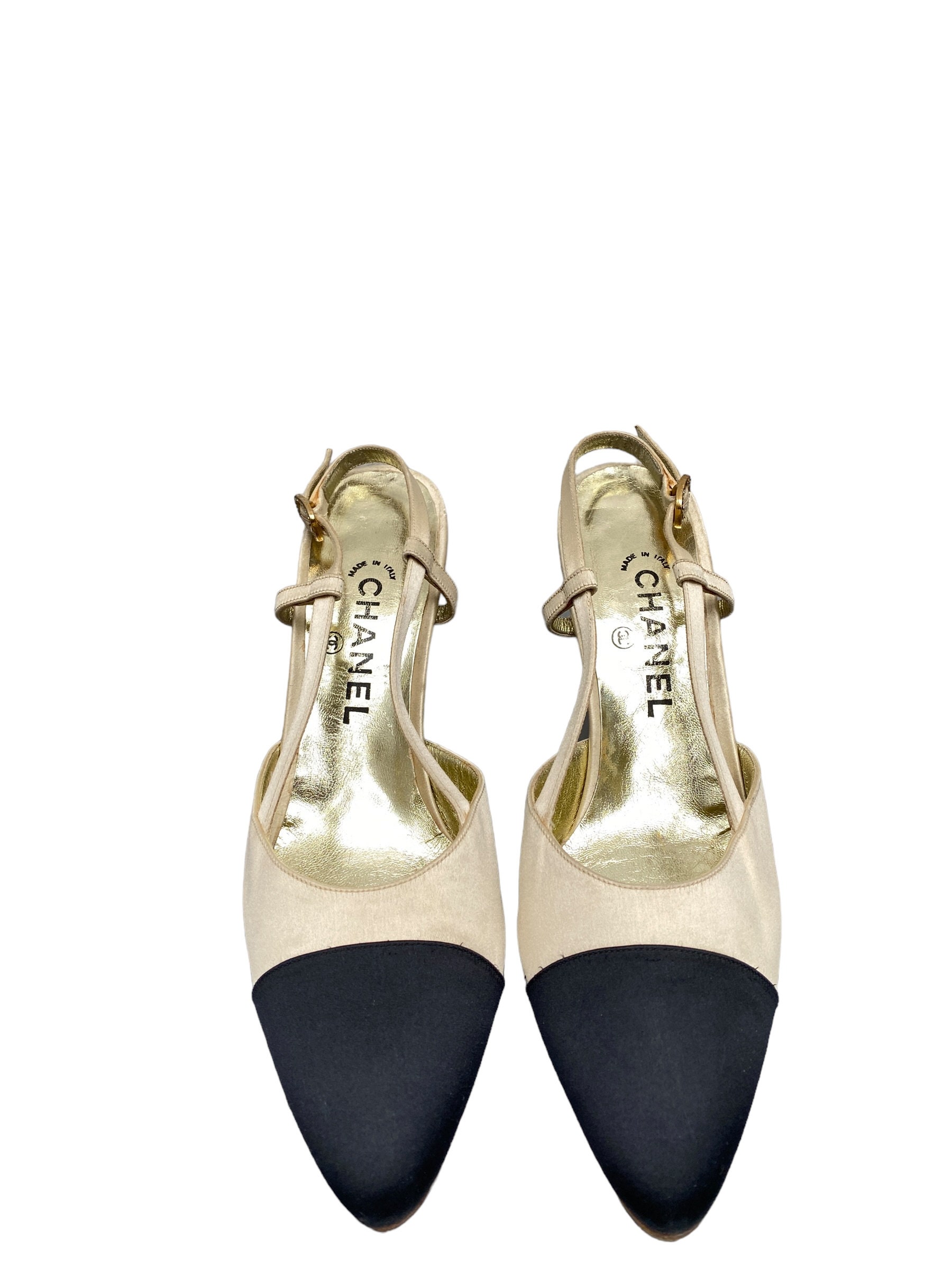 Escarpins Manolo Blahnik 'Discothèques' Bout Ouvert - Taille 39.5 - Bronze Métallisé