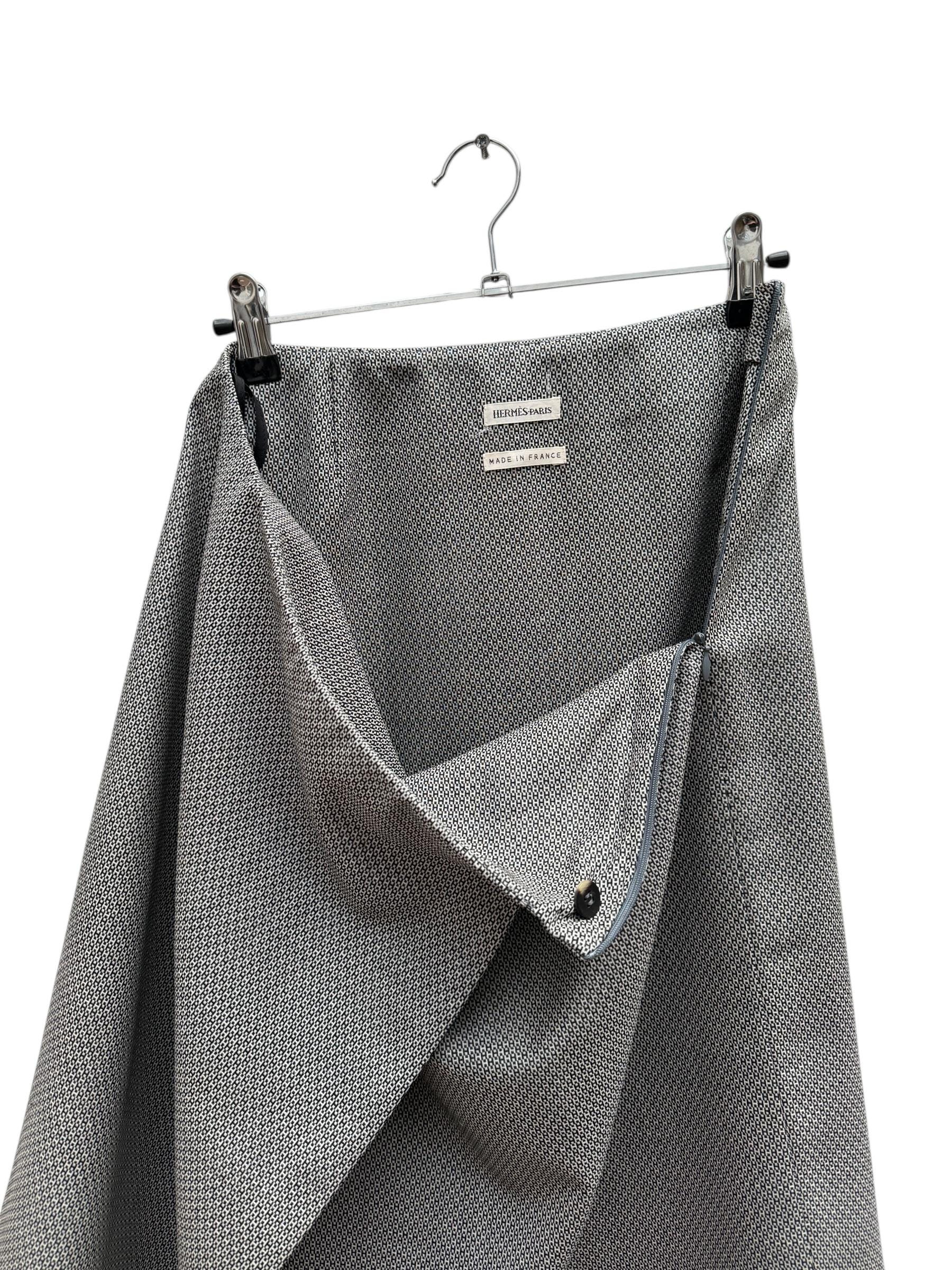 Hermes by Martin Margiela Gray H Monogram Wrap Skirt Size 36 - Etsy