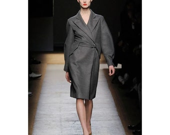 Yves Saint Laurent Gray Wool Coat Size 38 M