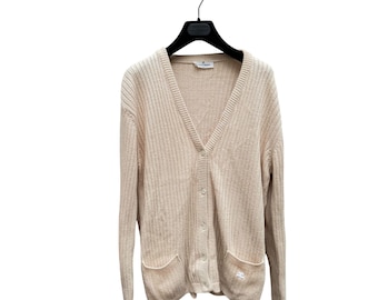 Courreges Vintage Beige Dralon Cardigan Größe M