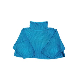 Jean Paul Gaultier Vintage Cropped Blue Knit Size 46 fits up to Women XL - Men L 3/4 Sleeves