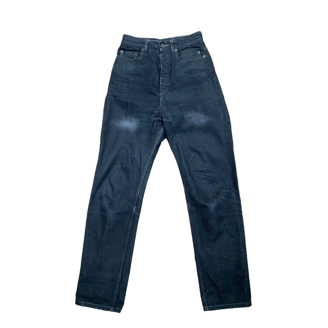 DRKSHDW by Rick Owens Collapse Cut High Waist Heavy Black Denim