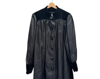 Yves Saint Laurent Vintage Black Velvet & Silk Coat Size 40 fits M to L