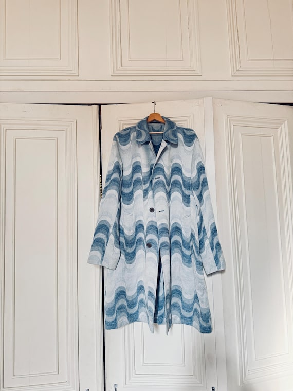1/1 Dries Van Noten Verner Panton Wave Blue Coat Size 52 / L - Etsy