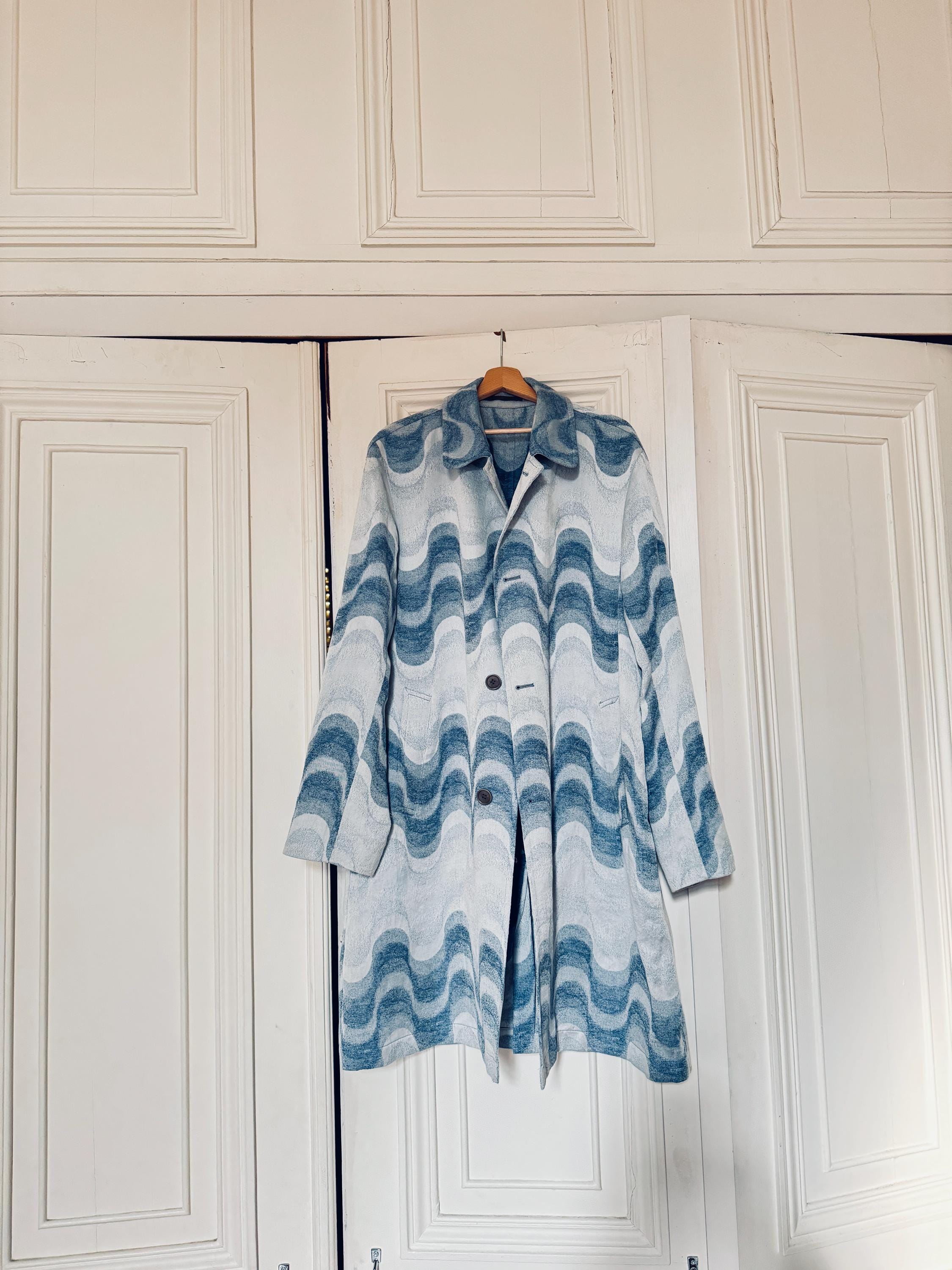 1/1 Dries Van Noten Verner Panton Wave Blue Coat Size 52 / L - Etsy