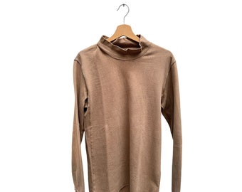 Martin Margiela FW 2004 Beige Baumwolle Mockneck Größe M