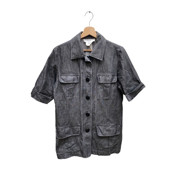 Yves saint Laurent SS 1996 Saharan dark gray denim shirt Size IT 40
